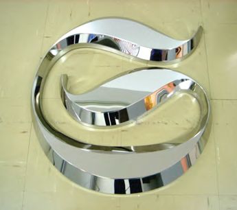 Stainless steel built-up letters